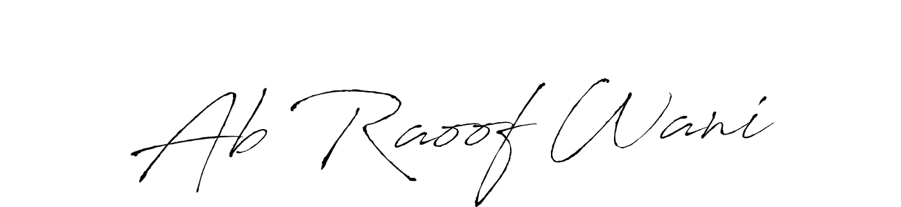 Also You can easily find your signature by using the search form. We will create Ab Raoof Wani name handwritten signature images for you free of cost using Antro_Vectra sign style. Ab Raoof Wani signature style 6 images and pictures png