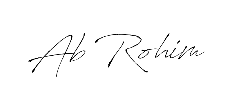 Design your own signature with our free online signature maker. With this signature software, you can create a handwritten (Antro_Vectra) signature for name Ab Rohim. Ab Rohim signature style 6 images and pictures png