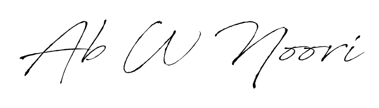 Use a signature maker to create a handwritten signature online. With this signature software, you can design (Antro_Vectra) your own signature for name Ab W Noori. Ab W Noori signature style 6 images and pictures png