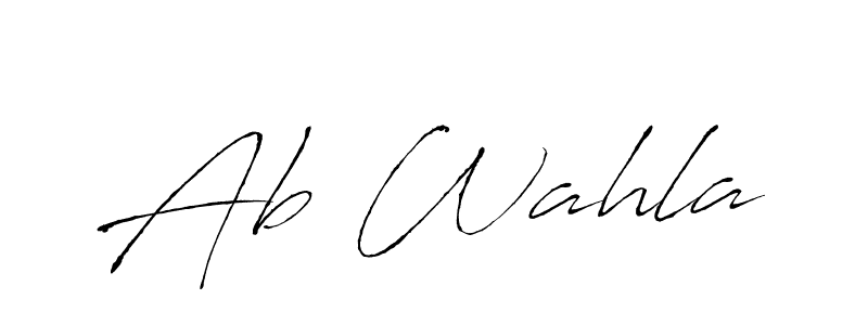 Use a signature maker to create a handwritten signature online. With this signature software, you can design (Antro_Vectra) your own signature for name Ab Wahla. Ab Wahla signature style 6 images and pictures png