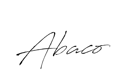 Design your own signature with our free online signature maker. With this signature software, you can create a handwritten (Antro_Vectra) signature for name Abaco. Abaco signature style 6 images and pictures png