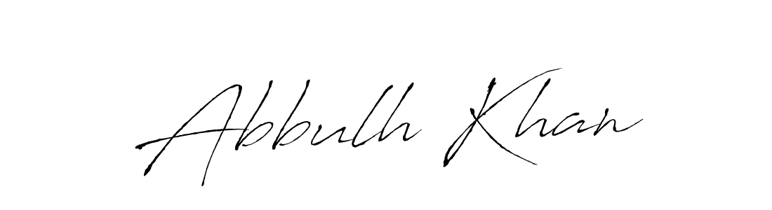Design your own signature with our free online signature maker. With this signature software, you can create a handwritten (Antro_Vectra) signature for name Abbulh Khan. Abbulh Khan signature style 6 images and pictures png