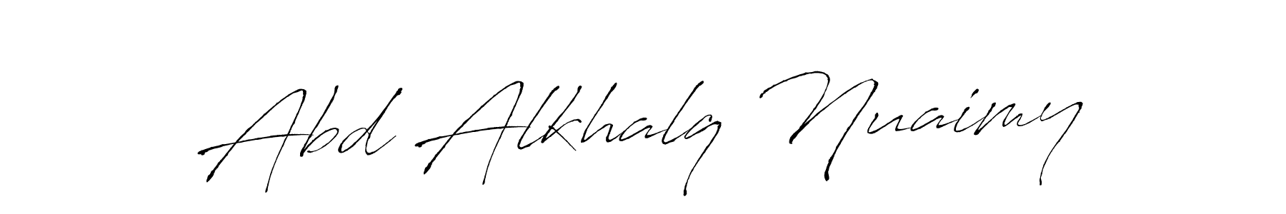 How to make Abd Alkhalq Nuaimy name signature. Use Antro_Vectra style for creating short signs online. This is the latest handwritten sign. Abd Alkhalq Nuaimy signature style 6 images and pictures png