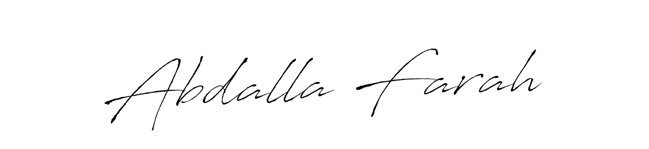 Antro_Vectra is a professional signature style that is perfect for those who want to add a touch of class to their signature. It is also a great choice for those who want to make their signature more unique. Get Abdalla Farah name to fancy signature for free. Abdalla Farah signature style 6 images and pictures png