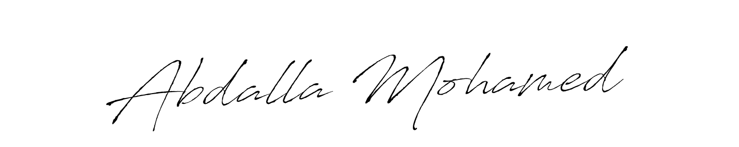 How to make Abdalla Mohamed name signature. Use Antro_Vectra style for creating short signs online. This is the latest handwritten sign. Abdalla Mohamed signature style 6 images and pictures png