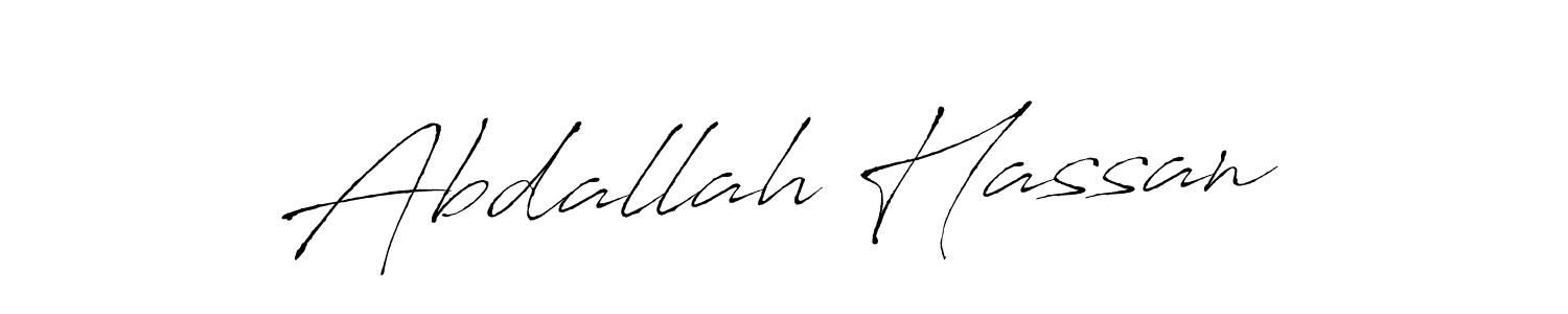 How to make Abdallah Hassan name signature. Use Antro_Vectra style for creating short signs online. This is the latest handwritten sign. Abdallah Hassan signature style 6 images and pictures png