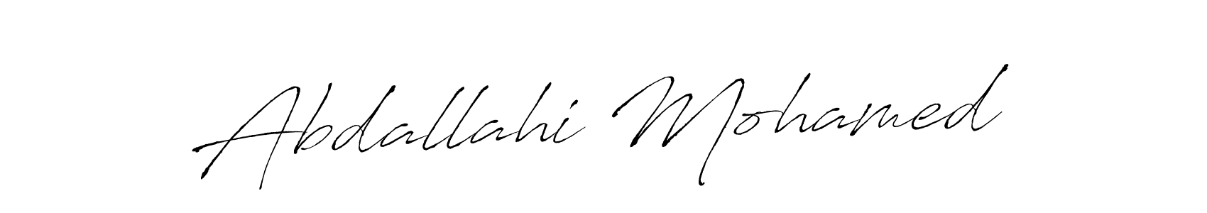 Design your own signature with our free online signature maker. With this signature software, you can create a handwritten (Antro_Vectra) signature for name Abdallahi Mohamed. Abdallahi Mohamed signature style 6 images and pictures png