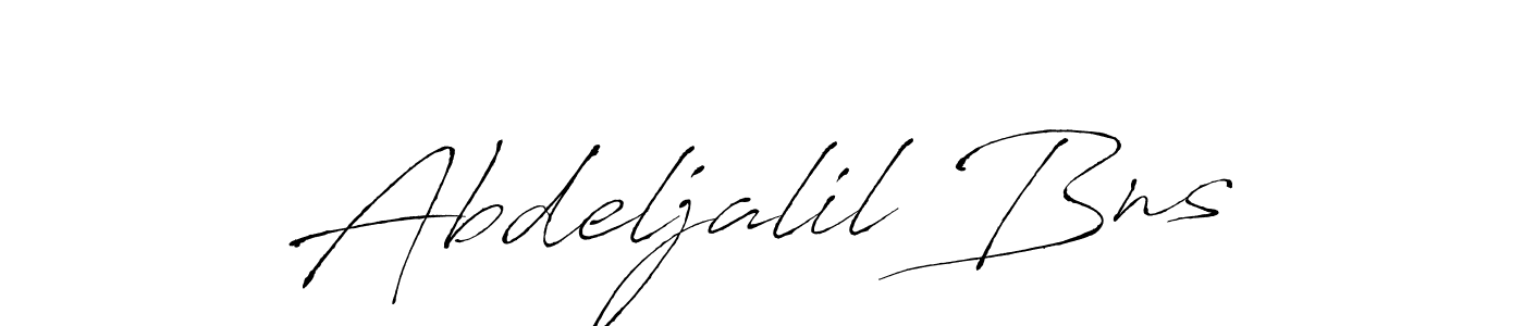 Make a beautiful signature design for name Abdeljalil Bns. With this signature (Antro_Vectra) style, you can create a handwritten signature for free. Abdeljalil Bns signature style 6 images and pictures png