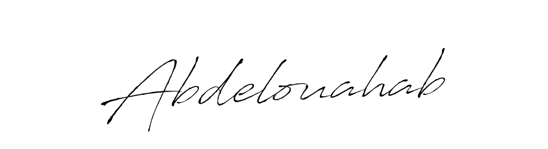 Design your own signature with our free online signature maker. With this signature software, you can create a handwritten (Antro_Vectra) signature for name Abdelouahab. Abdelouahab signature style 6 images and pictures png