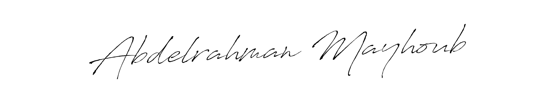 The best way (Antro_Vectra) to make a short signature is to pick only two or three words in your name. The name Abdelrahman Mayhoub include a total of six letters. For converting this name. Abdelrahman Mayhoub signature style 6 images and pictures png