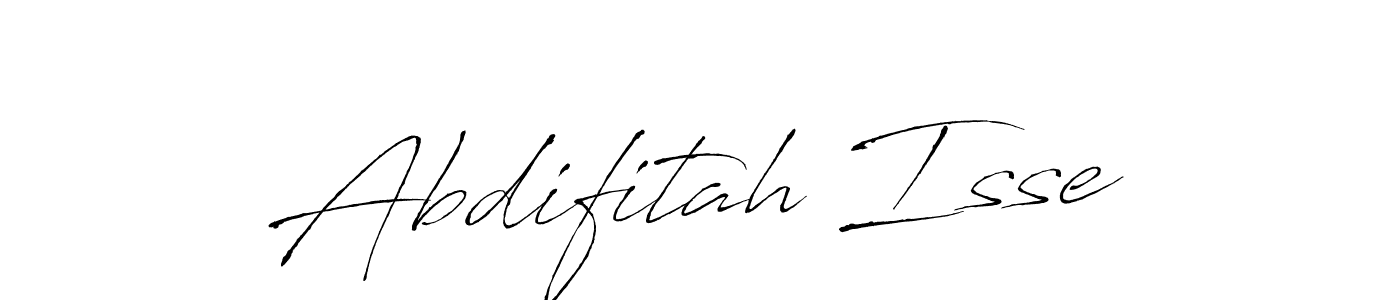 Make a beautiful signature design for name Abdifitah Isse. With this signature (Antro_Vectra) style, you can create a handwritten signature for free. Abdifitah Isse signature style 6 images and pictures png