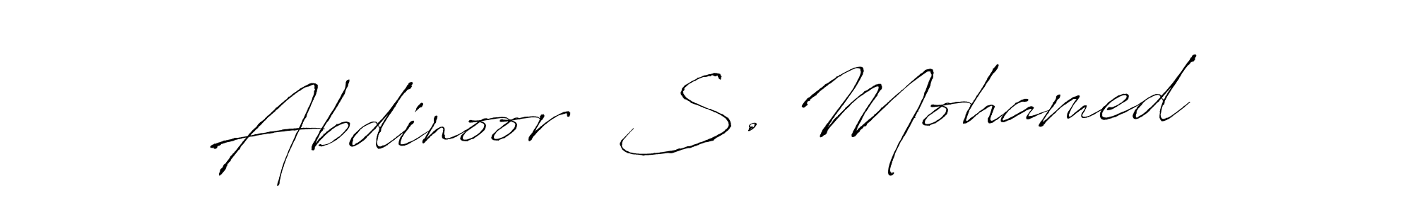 Also You can easily find your signature by using the search form. We will create Abdinoor  S. Mohamed name handwritten signature images for you free of cost using Antro_Vectra sign style. Abdinoor  S. Mohamed signature style 6 images and pictures png