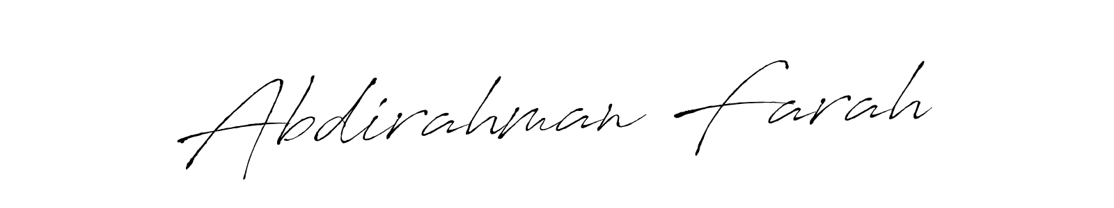 How to make Abdirahman Farah name signature. Use Antro_Vectra style for creating short signs online. This is the latest handwritten sign. Abdirahman Farah signature style 6 images and pictures png