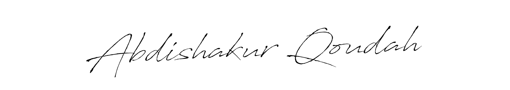 The best way (Antro_Vectra) to make a short signature is to pick only two or three words in your name. The name Abdishakur Qoudah include a total of six letters. For converting this name. Abdishakur Qoudah signature style 6 images and pictures png