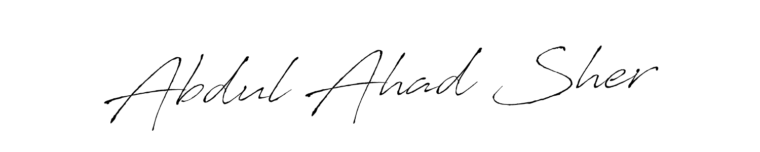 The best way (Antro_Vectra) to make a short signature is to pick only two or three words in your name. The name Abdul Ahad Sher include a total of six letters. For converting this name. Abdul Ahad Sher signature style 6 images and pictures png