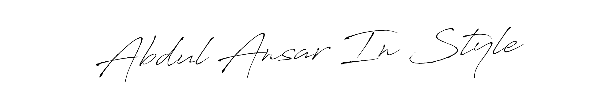 How to make Abdul Ansar In Style name signature. Use Antro_Vectra style for creating short signs online. This is the latest handwritten sign. Abdul Ansar In Style signature style 6 images and pictures png