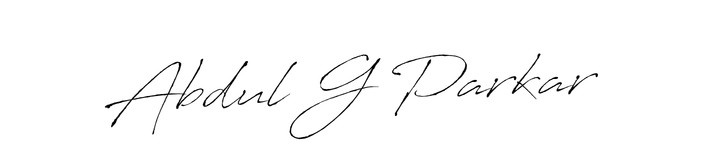 How to make Abdul G Parkar name signature. Use Antro_Vectra style for creating short signs online. This is the latest handwritten sign. Abdul G Parkar signature style 6 images and pictures png
