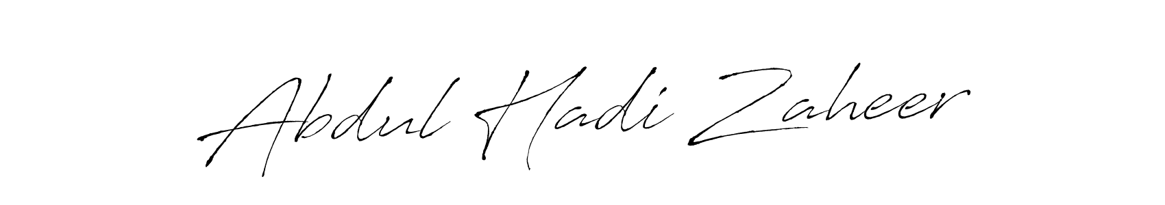 How to make Abdul Hadi Zaheer name signature. Use Antro_Vectra style for creating short signs online. This is the latest handwritten sign. Abdul Hadi Zaheer signature style 6 images and pictures png