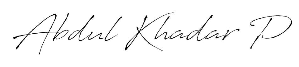 Achieve flawless digital penmanship with Abdul Khadar P name in Antro_Vectra font. The perfect tool for creating online signatures. Abdul Khadar P signature style 6 images and pictures png