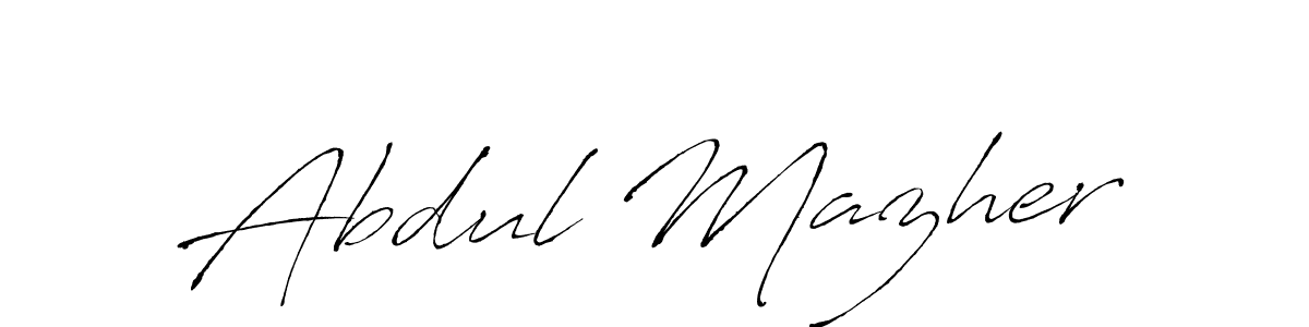 The best way (Antro_Vectra) to make a short signature is to pick only two or three words in your name. The name Abdul Mazher include a total of six letters. For converting this name. Abdul Mazher signature style 6 images and pictures png