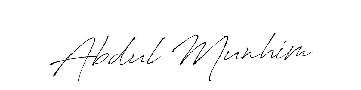 Antro_Vectra is a professional signature style that is perfect for those who want to add a touch of class to their signature. It is also a great choice for those who want to make their signature more unique. Get Abdul Munhim name to fancy signature for free. Abdul Munhim signature style 6 images and pictures png
