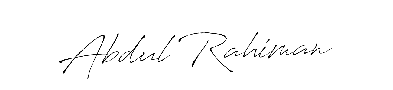 How to make Abdul Rahiman name signature. Use Antro_Vectra style for creating short signs online. This is the latest handwritten sign. Abdul Rahiman signature style 6 images and pictures png