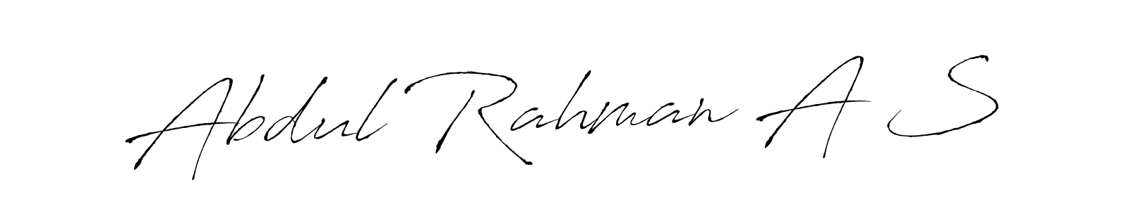 Abdul Rahman A S stylish signature style. Best Handwritten Sign (Antro_Vectra) for my name. Handwritten Signature Collection Ideas for my name Abdul Rahman A S. Abdul Rahman A S signature style 6 images and pictures png