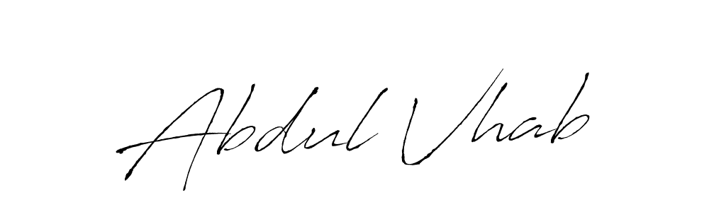 How to make Abdul Vhab name signature. Use Antro_Vectra style for creating short signs online. This is the latest handwritten sign. Abdul Vhab signature style 6 images and pictures png