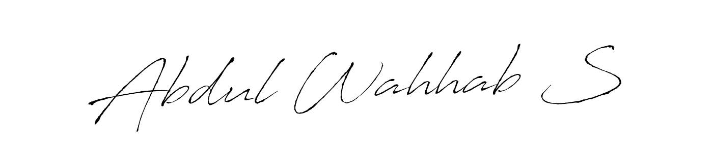 Design your own signature with our free online signature maker. With this signature software, you can create a handwritten (Antro_Vectra) signature for name Abdul Wahhab S. Abdul Wahhab S signature style 6 images and pictures png