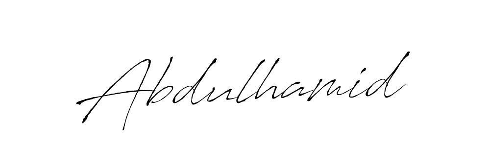 Design your own signature with our free online signature maker. With this signature software, you can create a handwritten (Antro_Vectra) signature for name Abdulhamid. Abdulhamid signature style 6 images and pictures png