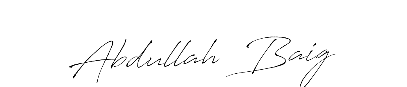 Make a beautiful signature design for name Abdullah  Baig. With this signature (Antro_Vectra) style, you can create a handwritten signature for free. Abdullah  Baig signature style 6 images and pictures png