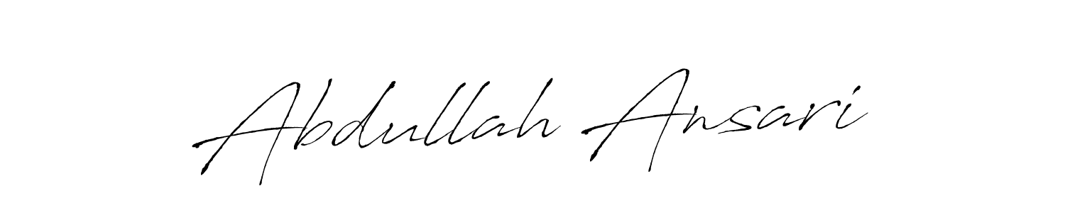 How to make Abdullah Ansari name signature. Use Antro_Vectra style for creating short signs online. This is the latest handwritten sign. Abdullah Ansari signature style 6 images and pictures png