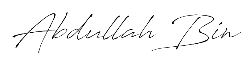 The Antro_Vectra typeface gives name Abdullah Bin a refined look. Suitable for certificates, diplomas, and official verification. Abdullah Bin signature style 6 images and pictures png