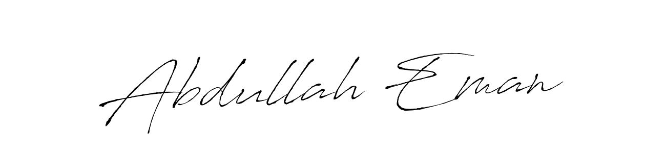 Design your own signature with our free online signature maker. With this signature software, you can create a handwritten (Antro_Vectra) signature for name Abdullah Eman. Abdullah Eman signature style 6 images and pictures png