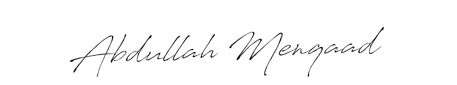 Create a beautiful signature design for name Abdullah Menqaad. With this signature (Antro_Vectra) fonts, you can make a handwritten signature for free. Abdullah Menqaad signature style 6 images and pictures png