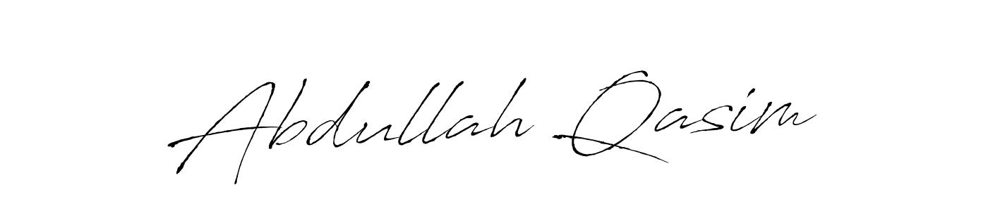 How to make Abdullah Qasim name signature. Use Antro_Vectra style for creating short signs online. This is the latest handwritten sign. Abdullah Qasim signature style 6 images and pictures png