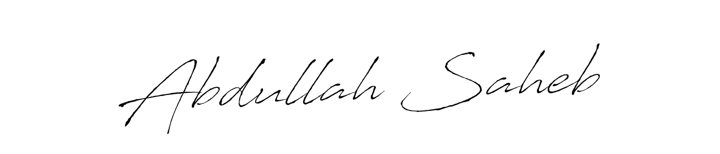 How to make Abdullah Saheb name signature. Use Antro_Vectra style for creating short signs online. This is the latest handwritten sign. Abdullah Saheb signature style 6 images and pictures png