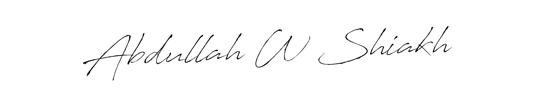 Make a beautiful signature design for name Abdullah W Shiakh. With this signature (Antro_Vectra) style, you can create a handwritten signature for free. Abdullah W Shiakh signature style 6 images and pictures png