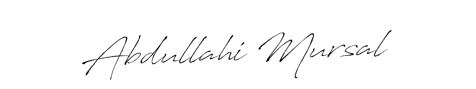 The best way (Antro_Vectra) to make a short signature is to pick only two or three words in your name. The name Abdullahi Mursal include a total of six letters. For converting this name. Abdullahi Mursal signature style 6 images and pictures png