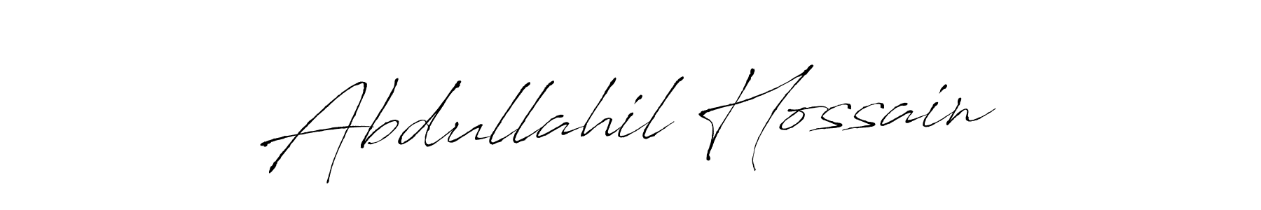 if you are searching for the best signature style for your name Abdullahil Hossain. so please give up your signature search. here we have designed multiple signature styles  using Antro_Vectra. Abdullahil Hossain signature style 6 images and pictures png