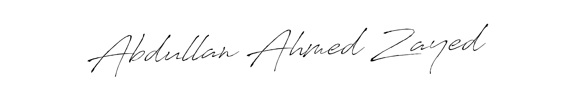 How to make Abdullan Ahmed Zayed name signature. Use Antro_Vectra style for creating short signs online. This is the latest handwritten sign. Abdullan Ahmed Zayed signature style 6 images and pictures png