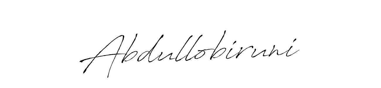 Design your own signature with our free online signature maker. With this signature software, you can create a handwritten (Antro_Vectra) signature for name Abdullobiruni. Abdullobiruni signature style 6 images and pictures png