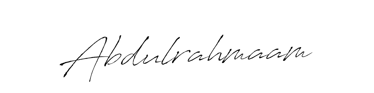 Create a beautiful signature design for name Abdulrahmaam. With this signature (Antro_Vectra) fonts, you can make a handwritten signature for free. Abdulrahmaam signature style 6 images and pictures png