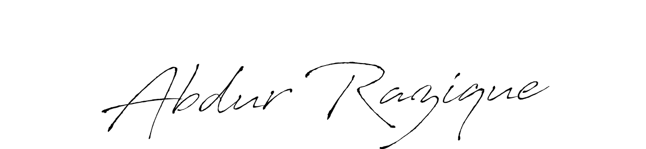 Antro_Vectra is a professional signature style that is perfect for those who want to add a touch of class to their signature. It is also a great choice for those who want to make their signature more unique. Get Abdur Razique name to fancy signature for free. Abdur Razique signature style 6 images and pictures png