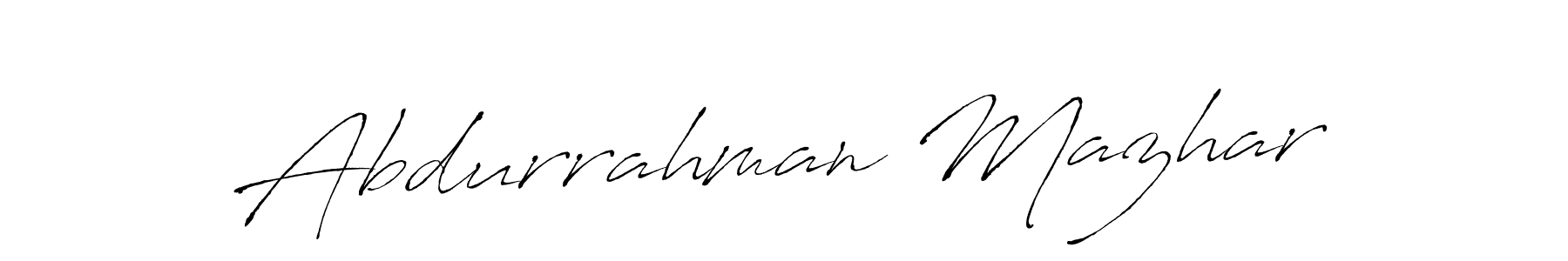 Abdurrahman Mazhar stylish signature style. Best Handwritten Sign (Antro_Vectra) for my name. Handwritten Signature Collection Ideas for my name Abdurrahman Mazhar. Abdurrahman Mazhar signature style 6 images and pictures png