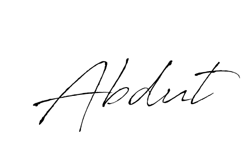 Design your own signature with our free online signature maker. With this signature software, you can create a handwritten (Antro_Vectra) signature for name Abdut. Abdut signature style 6 images and pictures png