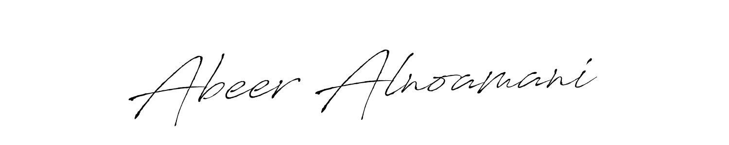 Design your own signature with our free online signature maker. With this signature software, you can create a handwritten (Antro_Vectra) signature for name Abeer Alnoamani. Abeer Alnoamani signature style 6 images and pictures png