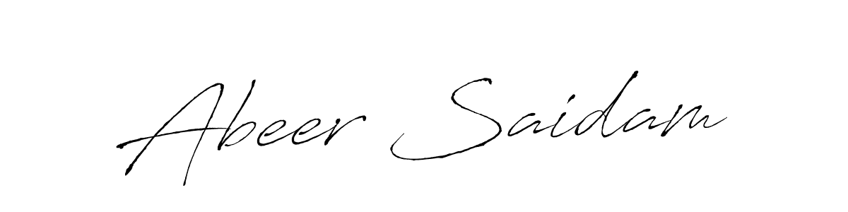 Create a beautiful signature design for name Abeer Saidam. With this signature (Antro_Vectra) fonts, you can make a handwritten signature for free. Abeer Saidam signature style 6 images and pictures png