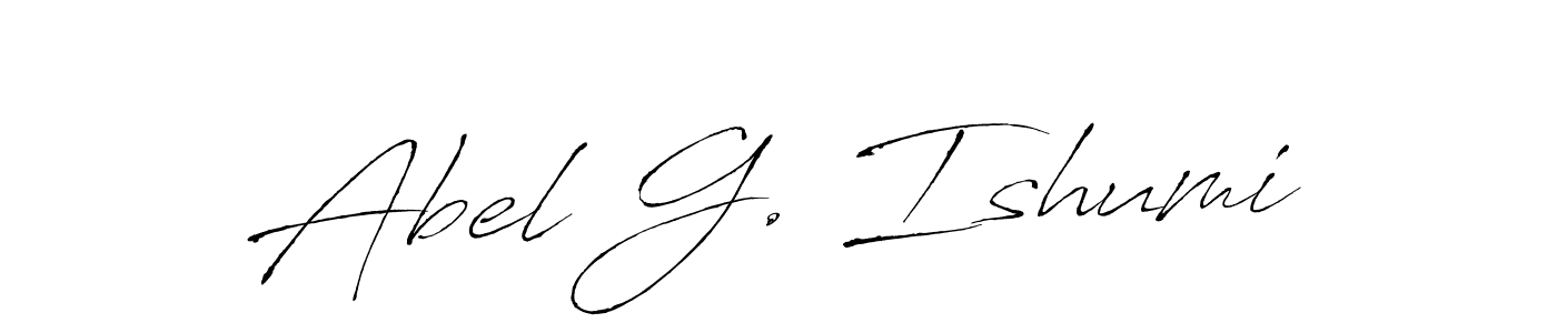 Make a beautiful signature design for name Abel G. Ishumi. With this signature (Antro_Vectra) style, you can create a handwritten signature for free. Abel G. Ishumi signature style 6 images and pictures png