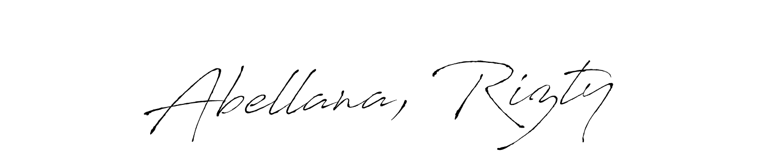 Similarly Antro_Vectra is the best handwritten signature design. Signature creator online .You can use it as an online autograph creator for name Abellana, Rizty. Abellana, Rizty signature style 6 images and pictures png